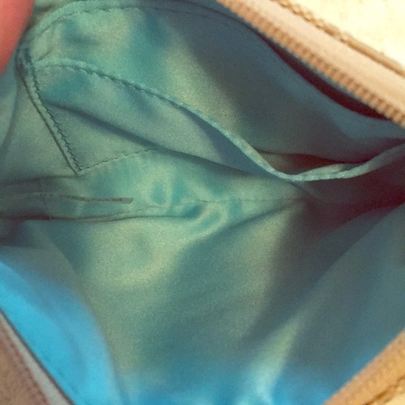 Coach Tan & Blue Wristlet - Picture 2 of 6